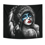 Powwow Store native girl tapestry