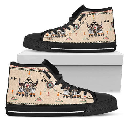 Bison Style High Top Canvas Shoes - ProudThunderbird