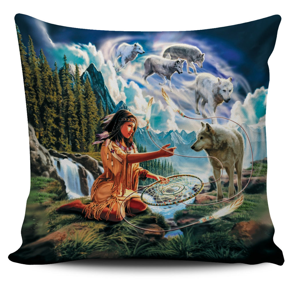 Wolves & Native Women Native American Pillow Covers GB-NAT00050-PILL01