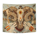 Owl Bison Head Native American Tapestry - Powwow Store