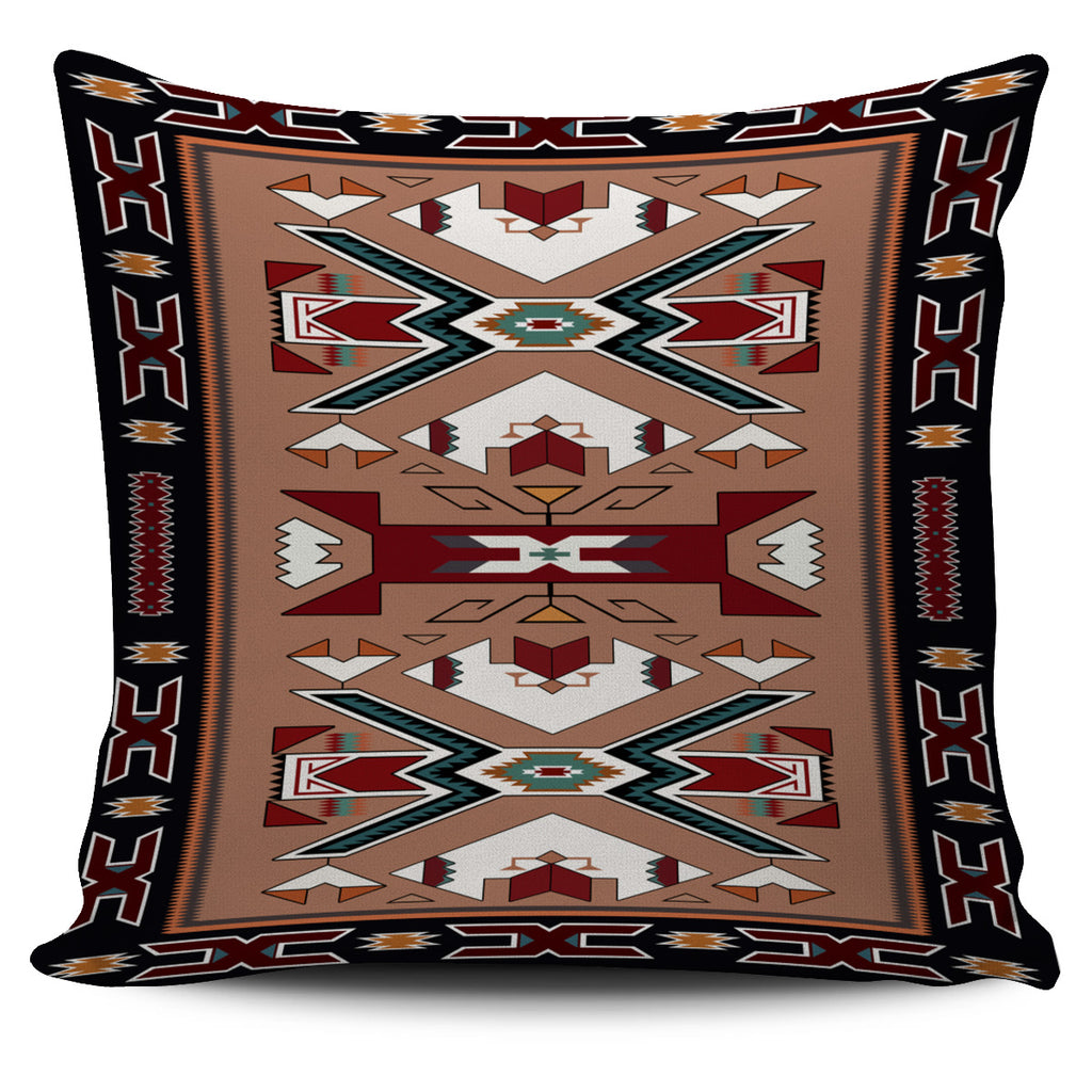 Powwow Store gb nat0002 orange geometric native american pillow covers