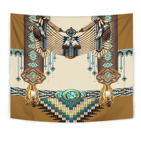 GB-NAT00059 Brown Pattern Breastplate Native American Tapestry