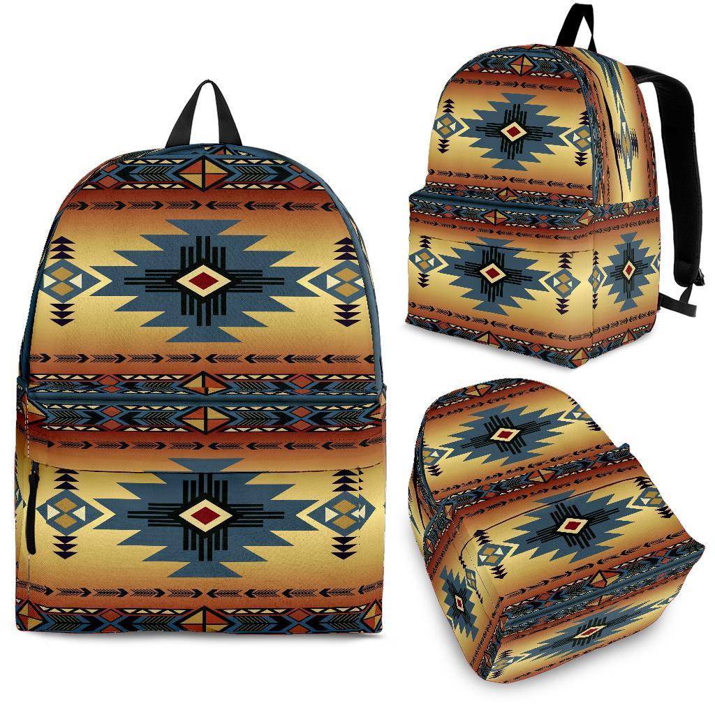 Blue Pattern Symbol Native American Backpack - Powwow Store