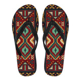 Native Red Yellow Pattern Native American Flip Flops