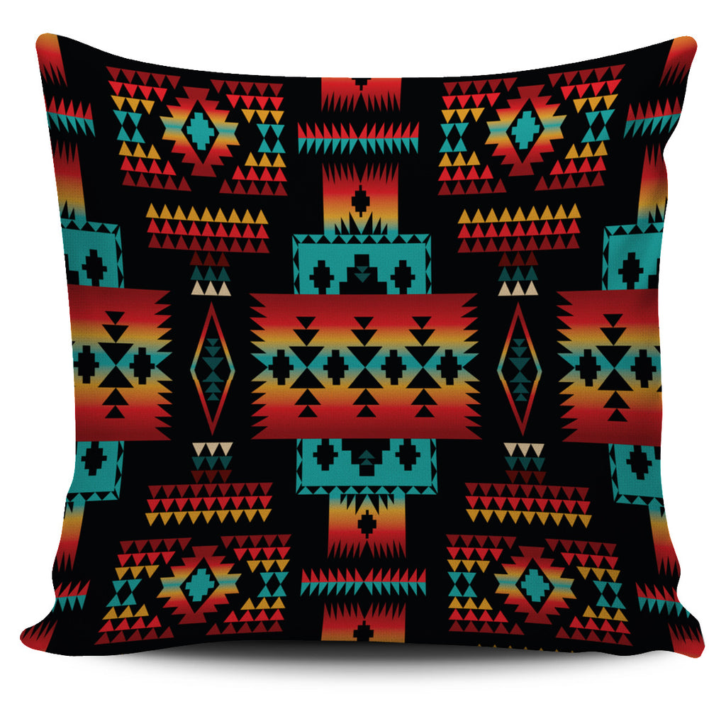 Powwow Store gb nat00046 02 black native tribes pattern native american pillow cover