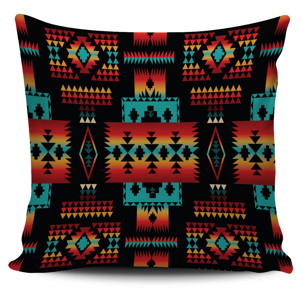 GB-NAT00046-02 Black Native Tribes Pattern Native American Pillow Cover - Powwow Store