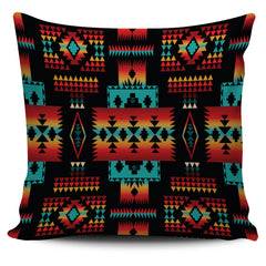 GB-NAT00046-02 Black Native Tribes Pattern Native American Pillow Cover - Powwow Store