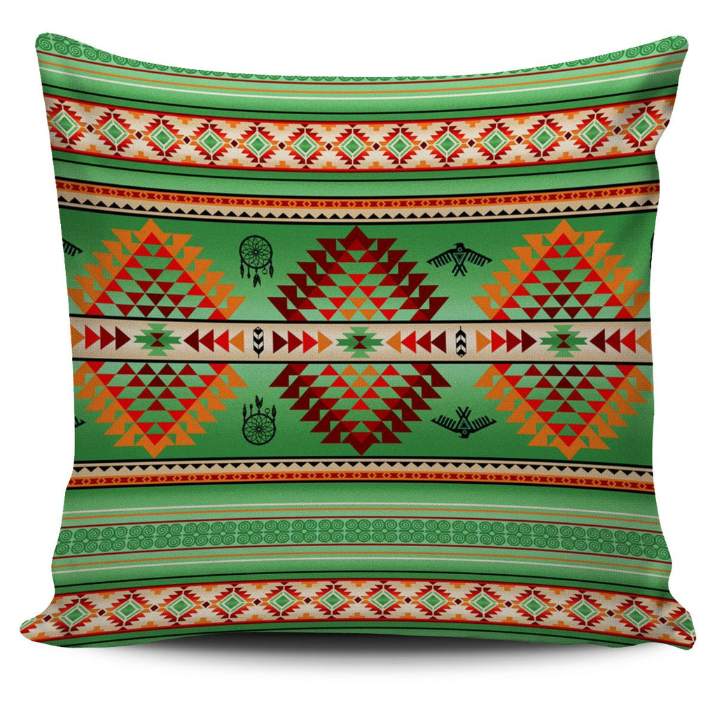 Green Thunderbirds Dreamcatcher Native American Pillow Covers