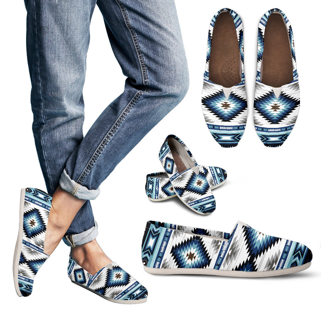 Powwow Store gb nat00528 blue colors tribal pattern nativewomens casual shoes