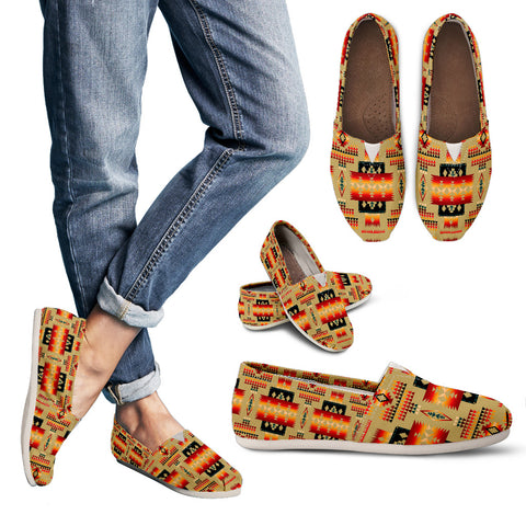 GB-NAT00046-15 Light Brown Tribe Pattern Native American Women's Casual Shoes