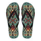 Tribe Blue Pattern Native American Flip Flops