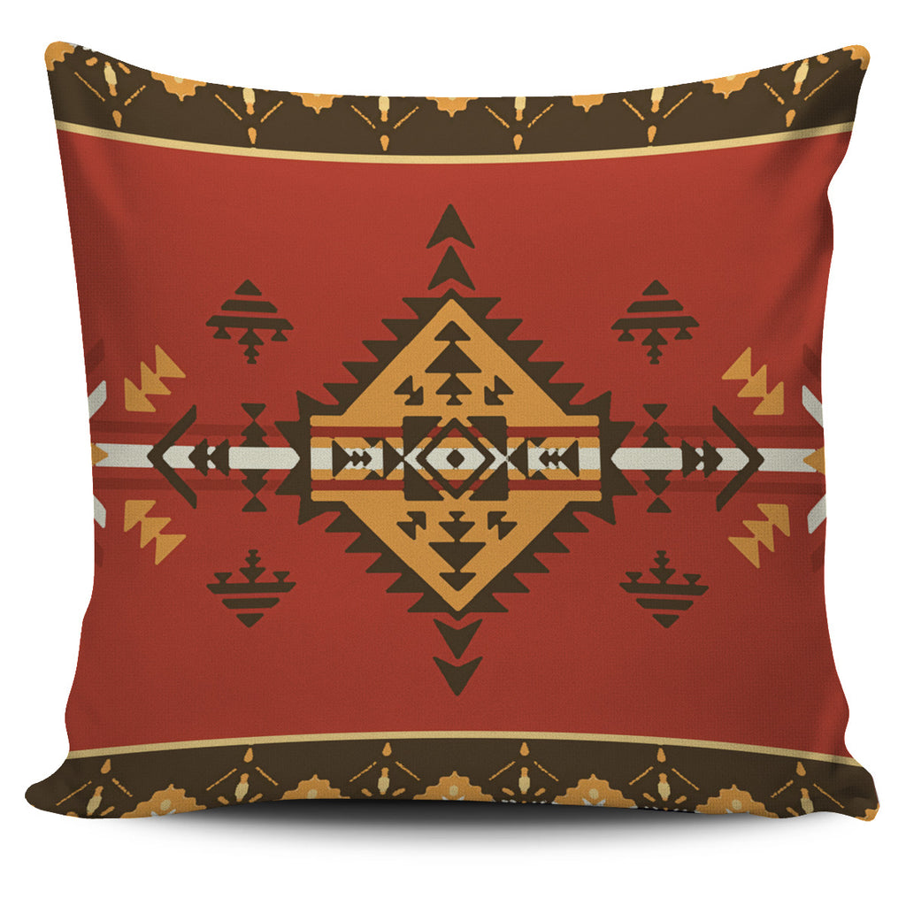 GB-NAT00331 Geometric Pattern Red Pillow Covers