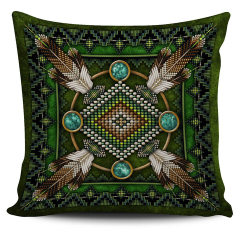 Mandala Green Native American Pillow Covers