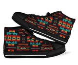 Black Tribal Native American High Top Shoes