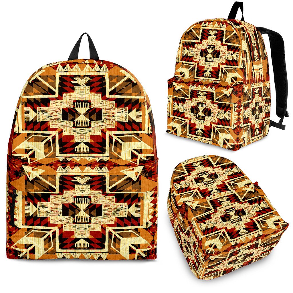 Indigenous Design Yellow Native American Backpack