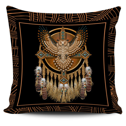Golden Owl Dreamcatcher Native American Pillow Covers