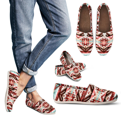 GB-NAT00540 Red Vector Tribal Native Women's Casual Shoes