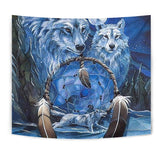 Powwow Store gb nat00175 wolf dreamcatcher native american tapestry