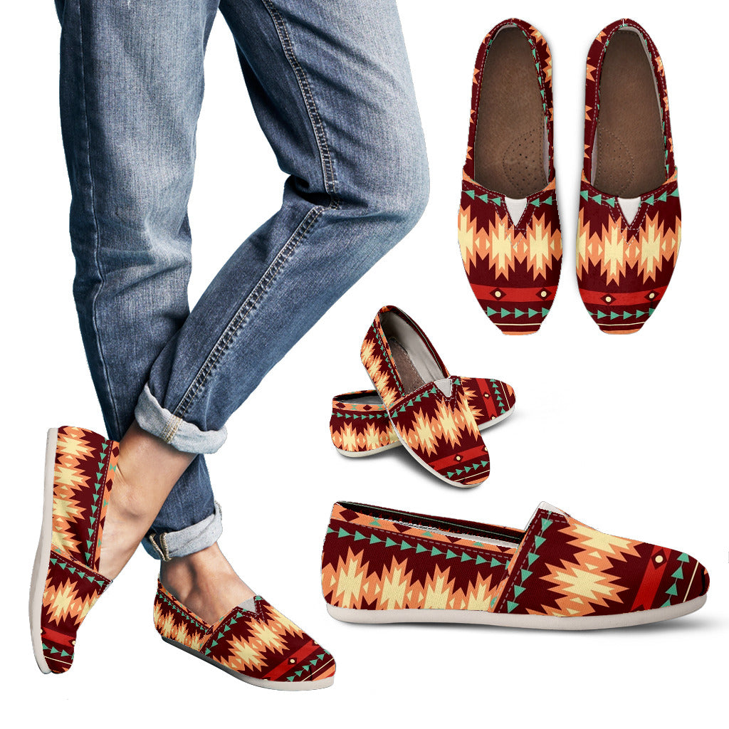 Powwow Store gb nat00510 red ethnic pattern womens casual shoes