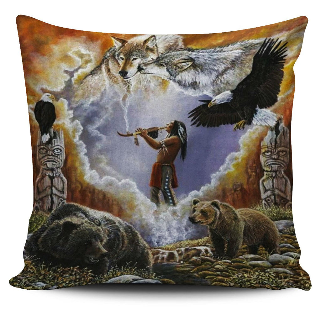 Calling The Totems Native American Pillow Covers