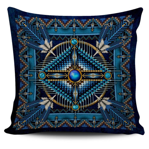 Powwow Store mandala blue native american pillow covers