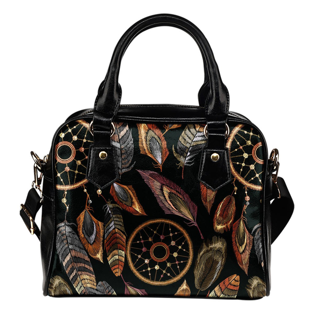 Dreamcatcher Art Native American Premium Leather Handbag - ProudThunderbird