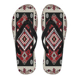 Ethnic Red Gray Pattern Native American Flip Flops