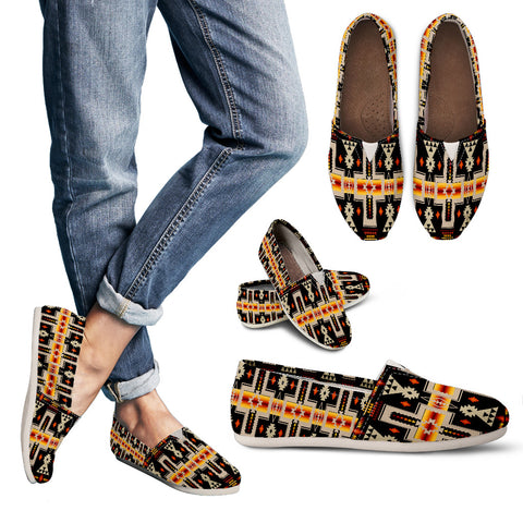 GB-NAT00062-01 Black Tribe Design Native American Women's Casual Shoes