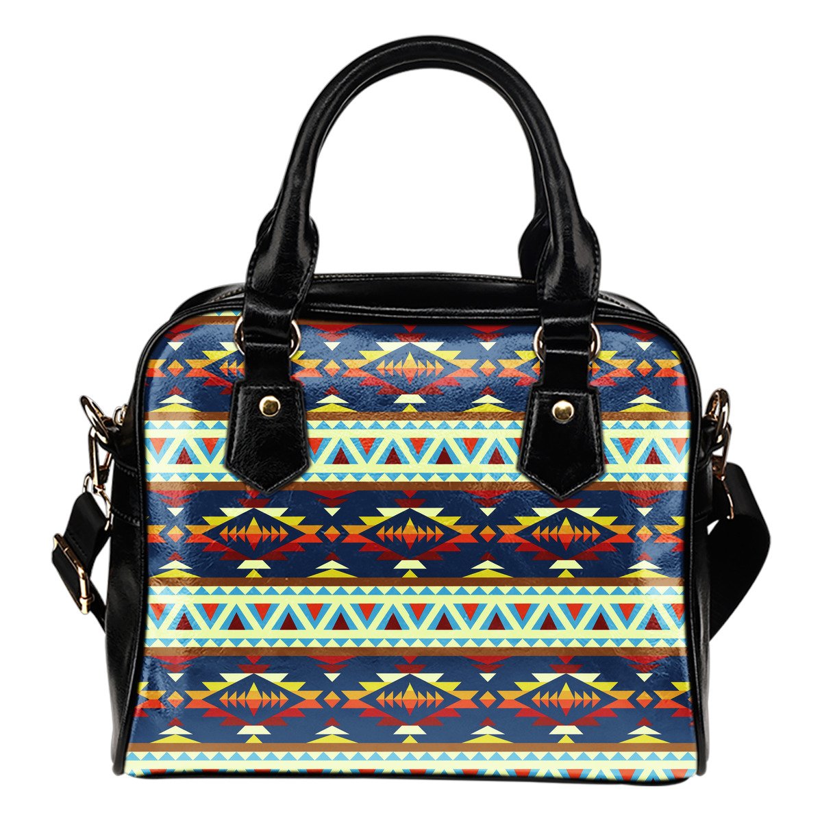 Pattern Geometric Native American Premium Leather Handbag - Powwow Store