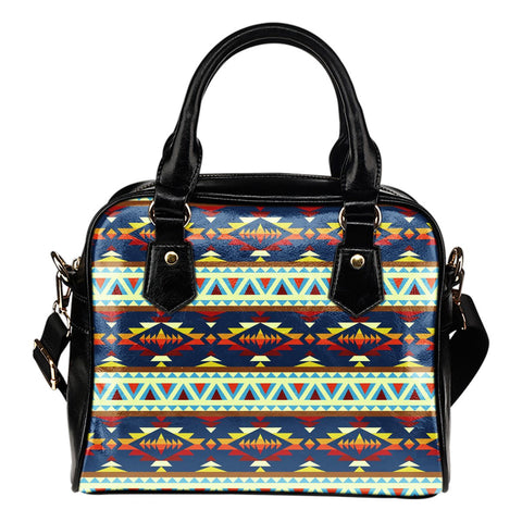 Pattern Geometric Native American Premium Leather Handbag