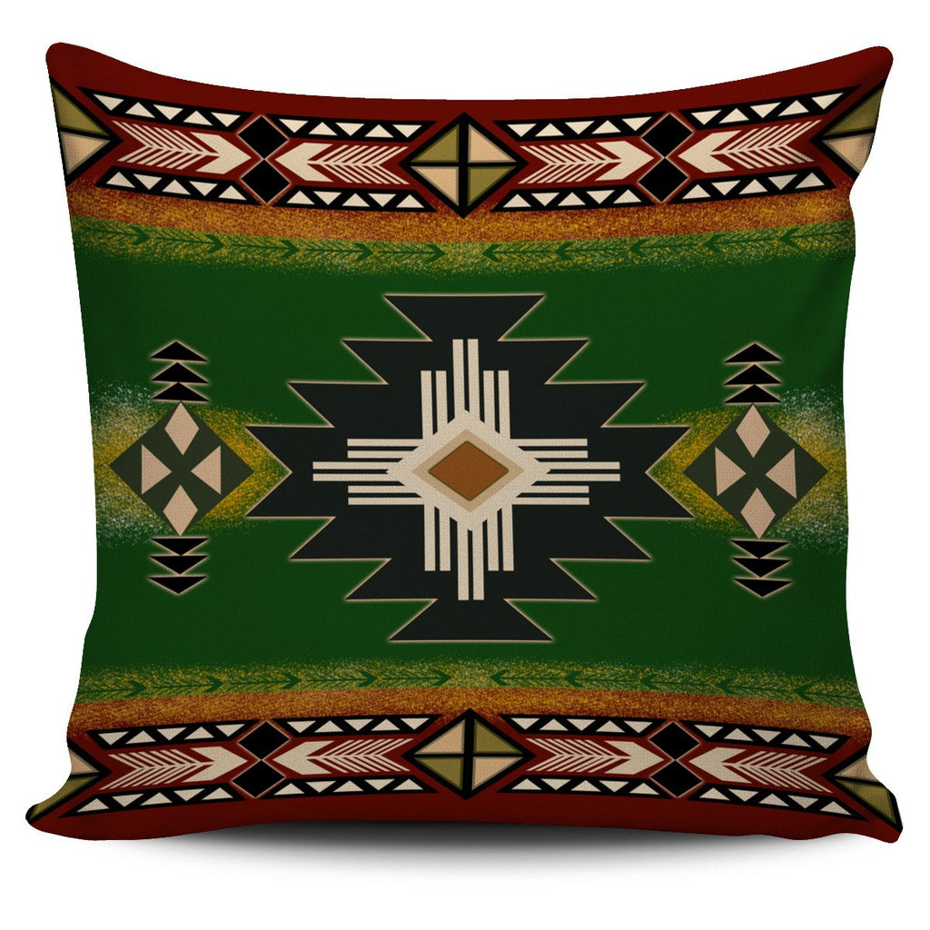 Southwest Green Symbol Native American Pillow Covers