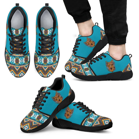 GB-NAT00421	Native American Yellow Wolf Men's Athletic Sneakers