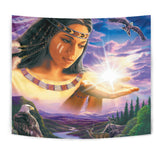 Powwow Store gb nat00443 native girl tapestry