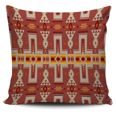 GB-NAT00062-11 Tan Tribe Design Native American Pillow Cover