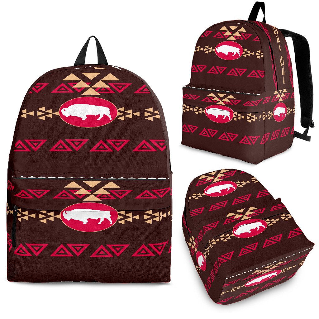 Brown Bison  Native American Backpack