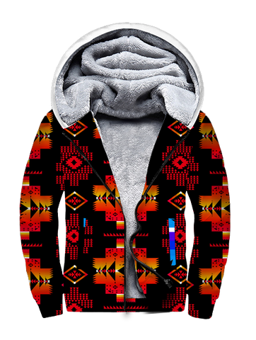 Powwow StoreGBNAT0072003 Pattern Native 3D Fleece Hoodie