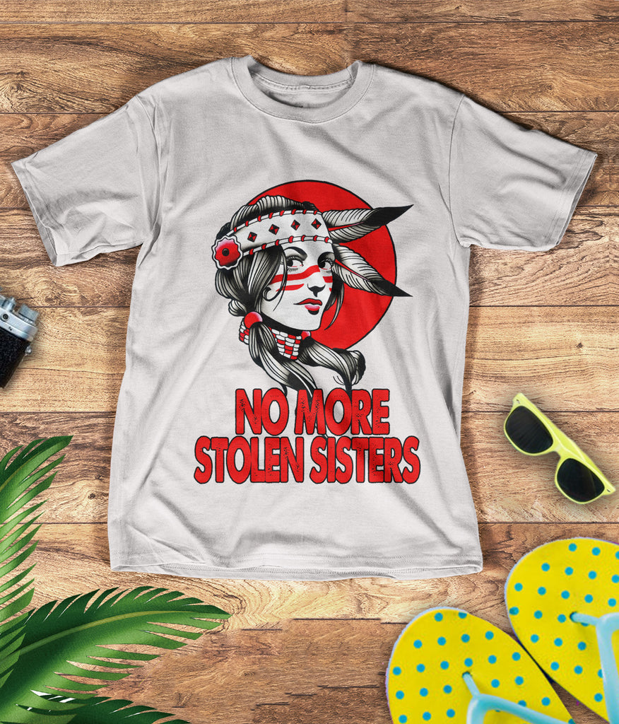 Powwow StoreTS0085 I Wear Red For My Sisters Native American Stop MMIW Red Hand No More Stolen Sisters 3D TShirt