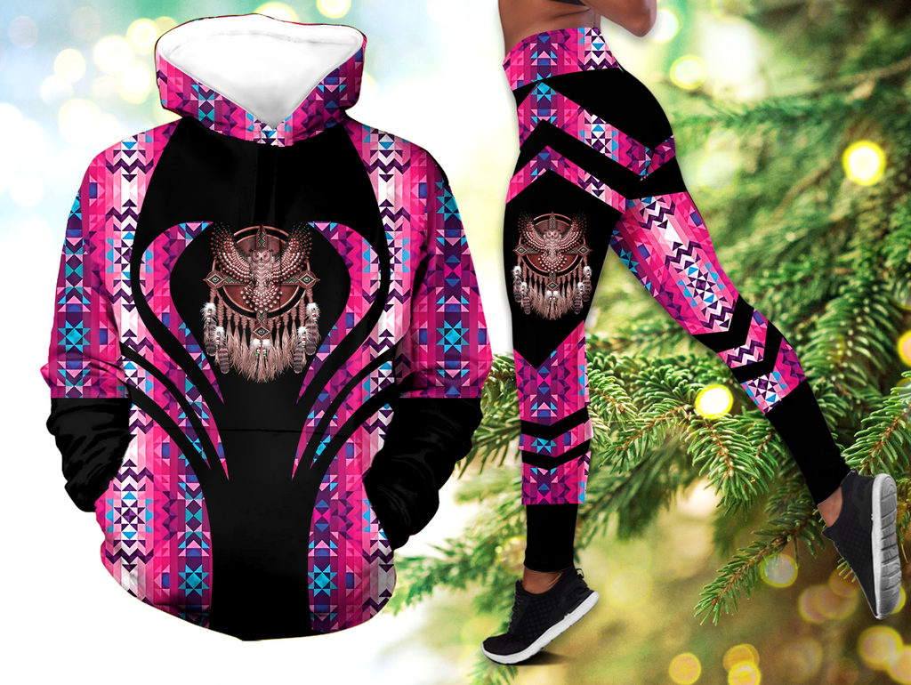 Powwow StoreHLS00313 Pattern Native 3D Hoodie Legging Set