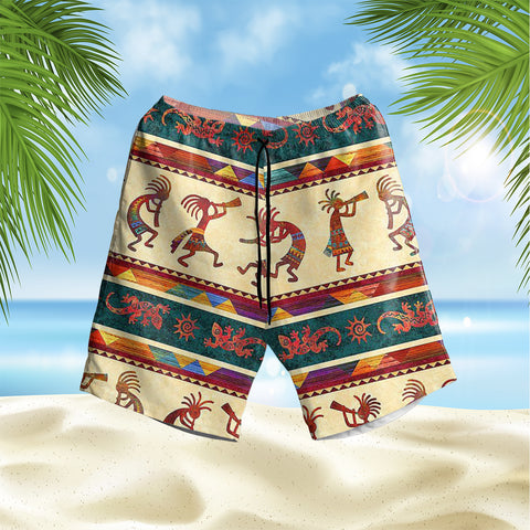 Powwow StoreGBNAT00525 Kokopelli Native  Hawaiian Shorts