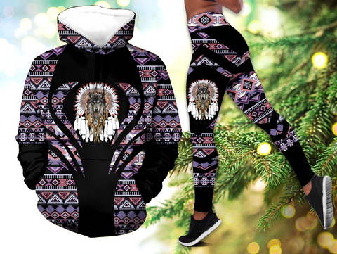 Powwow StoreHLS00311 Pattern Native 3D Hoodie Legging Set