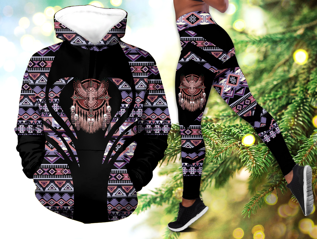 Powwow StoreHLS00310 Pattern Native 3D Hoodie Legging Set