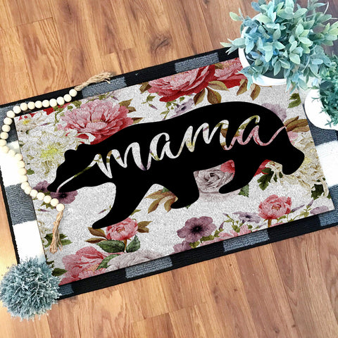 GB-NAT00195 Mama Bear Flower Rose Native Doormat