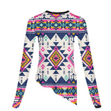 Powwow Storegb nat00316 pink pattern native american dance long sleeve tshirt