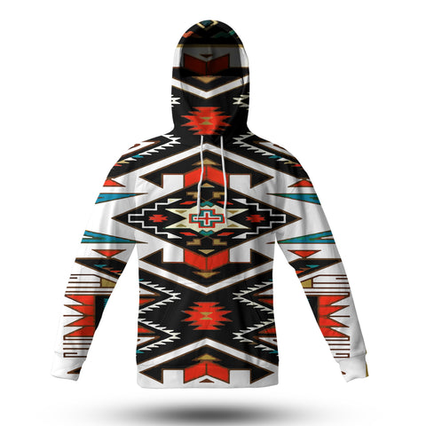 GB-NAT00049 Tribal Colorful Pattern Native American 3D Hoodie With Mask