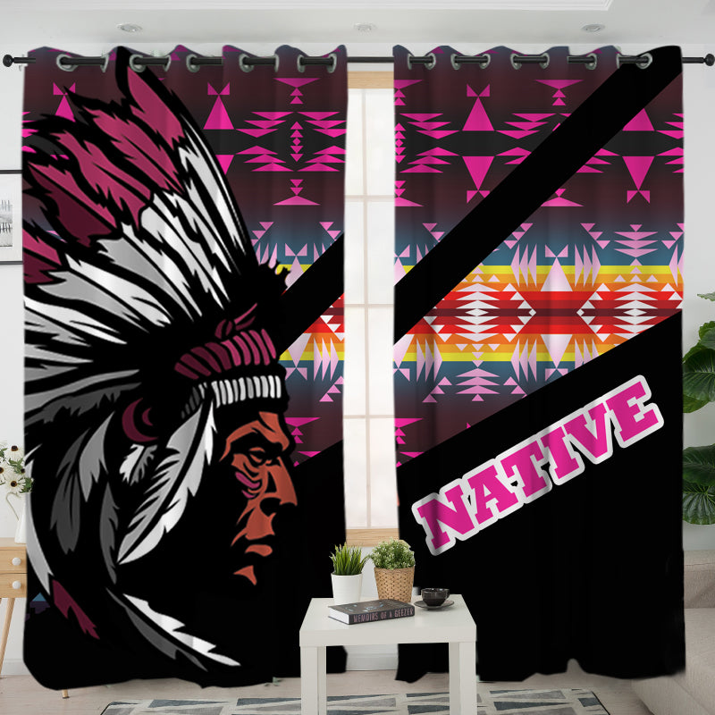 Powwow StoreLVR0063 Pattern Native American Living Room Curtain