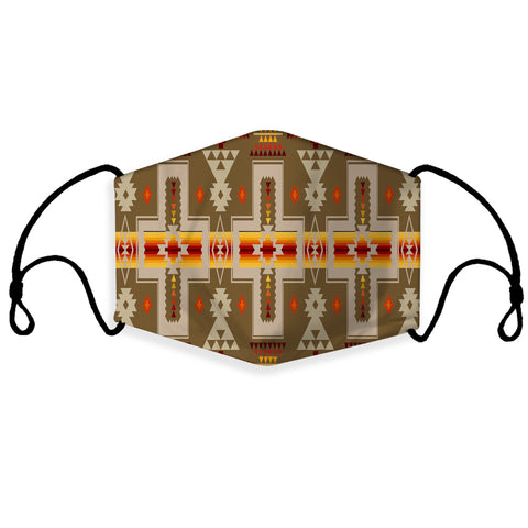 GB-NAT00062-10 Light Brown Tribe Design Native American 3D Mask (with 1 filter)