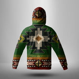 Powwow Store gb nat0001 southwest green symbol native american 3d hoodie with mask