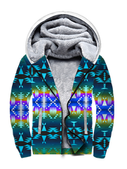 GB-NAT00654 Turquoise Design Native 3D Fleece Hoodie