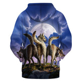 3 Wolves Mooning Native American All Over Hoodie - Powwow Store