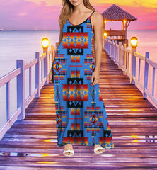 Powwow StoreGBNAT0004613 Tribe Design Native American Maxi Dress